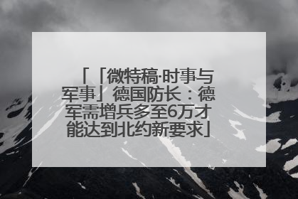 「微特稿·时事与军事」德国防长：德军需增兵多至6万才能达到北约新要求