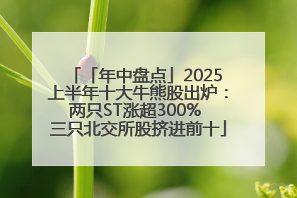 「年中盘点」2025上半年十大牛熊股出炉：两只ST涨超300% 三只北交所股挤进前十
