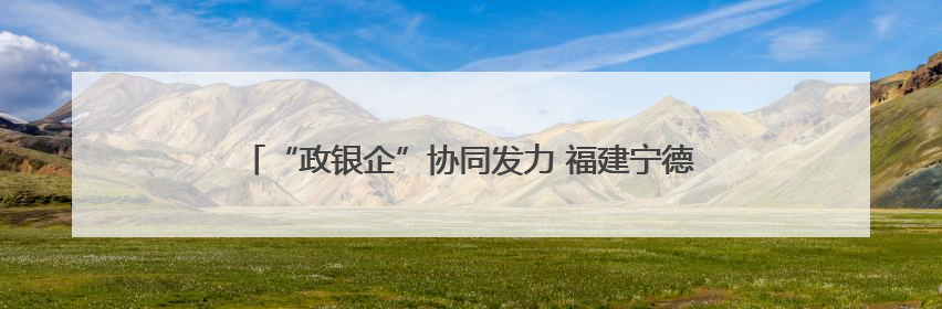 “政银企”协同发力 福建宁德持续护航民营经济高质量发展