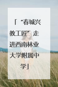 “春城兴教工匠”走进西南林业大学附属中学