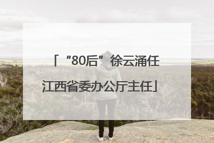 “80后”徐云涌任江西省委办公厅主任