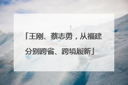 王刚、蔡志勇，从福建分别跨省、跨境履新