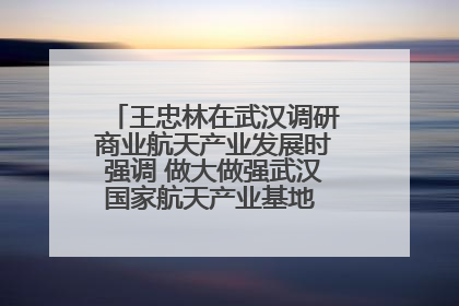 王忠林在武汉调研商业航天产业发展时强调 做大做强武汉国家航天产业基地 打造具有全国影响力的“中国星谷”