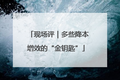 现场评｜多些降本增效的“金钥匙”