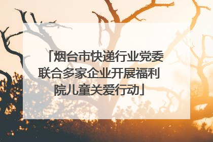 烟台市快递行业党委联合多家企业开展福利院儿童关爱行动