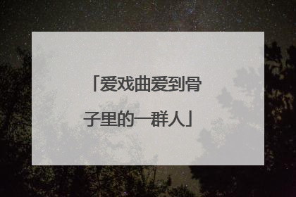爱戏曲爱到骨子里的一群人