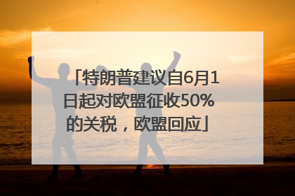 特朗普建议自6月1日起对欧盟征收50%的关税，欧盟回应