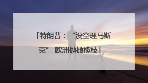 特朗普：“没空理马斯克” 欧洲抛橄榄枝