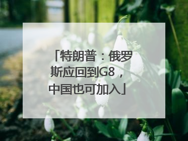 特朗普：俄罗斯应回到G8，中国也可加入