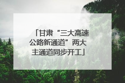 甘肃“三大高速公路新通道”两大主通道同步开工