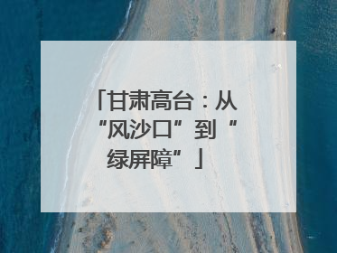 甘肃高台：从“风沙口”到“绿屏障”