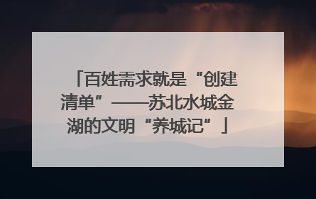 百姓需求就是“创建清单”——苏北水城金湖的文明“养城记”