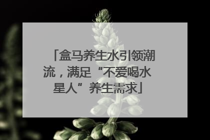 盒马养生水引领潮流，满足“不爱喝水星人”养生需求