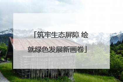 筑牢生态屏障 绘就绿色发展新画卷