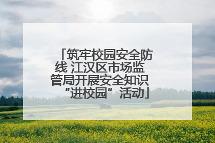 筑牢校园安全防线 江汉区市场监管局开展安全知识“进校园”活动