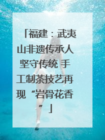 福建：武夷山非遗传承人坚守传统 手工制茶技艺再现“岩骨花香”