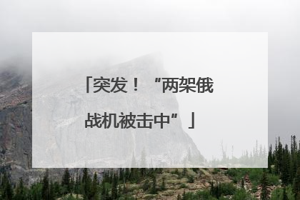 突发！“两架俄战机被击中”