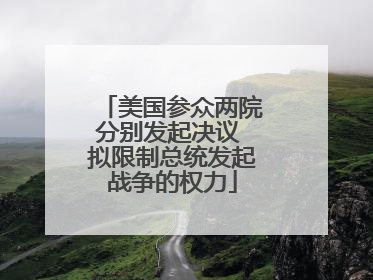 美国参众两院分别发起决议 拟限制总统发起战争的权力