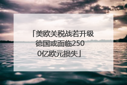 美欧关税战若升级 德国或面临2500亿欧元损失