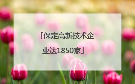 保定高新技术企业达1850家