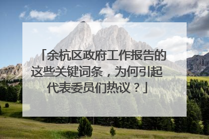 余杭区政府工作报告的这些关键词条，为何引起代表委员们热议？