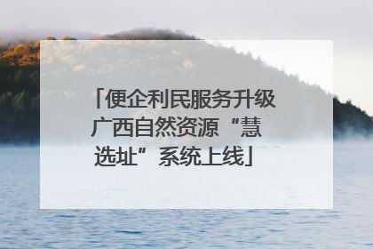 便企利民服务升级 广西自然资源“慧选址”系统上线