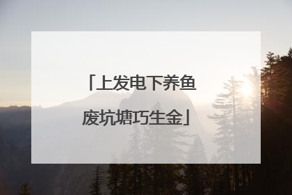 上发电下养鱼 废坑塘巧生金