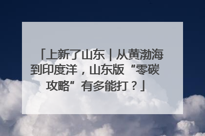 上新了山东｜从黄渤海到印度洋，山东版“零碳攻略”有多能打？