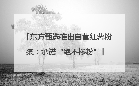 东方甄选推出自营红薯粉条：承诺“绝不掺粉”