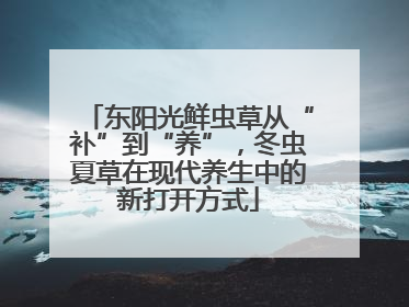 东阳光鲜虫草从“补”到“养”，冬虫夏草在现代养生中的新打开方式