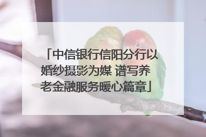 中信银行信阳分行以婚纱摄影为媒 谱写养老金融服务暖心篇章