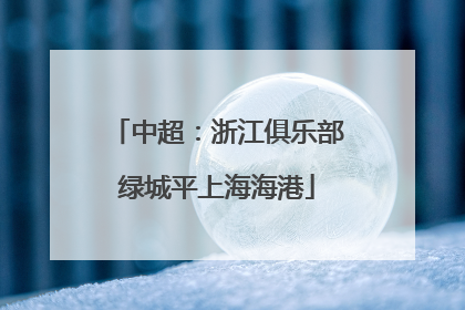中超：浙江俱乐部绿城平上海海港