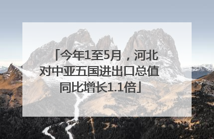 今年1至5月，河北对中亚五国进出口总值同比增长1.1倍