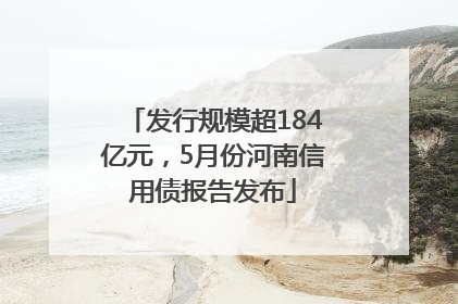 发行规模超184亿元，5月份河南信用债报告发布