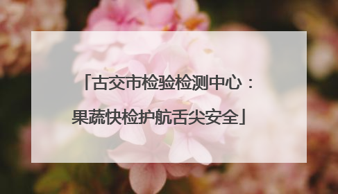 古交市检验检测中心：果蔬快检护航舌尖安全