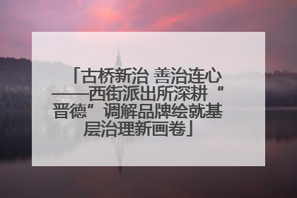 古桥新治 善治连心——西街派出所深耕“晋德”调解品牌绘就基层治理新画卷