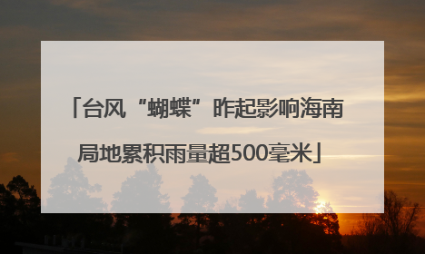 台风“蝴蝶”昨起影响海南 局地累积雨量超500毫米