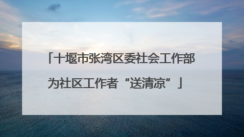 十堰市张湾区委社会工作部为社区工作者“送清凉”