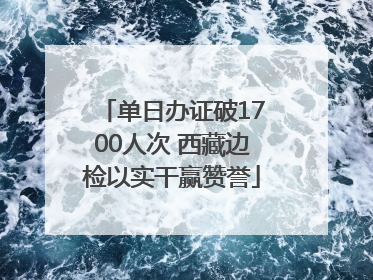 单日办证破1700人次 西藏边检以实干赢赞誉