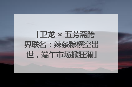 卫龙 × 五芳斋跨界联名：辣条粽横空出世，端午市场掀狂澜