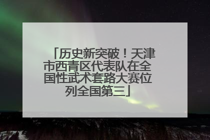 历史新突破！天津市西青区代表队在全国性武术套路大赛位列全国第三
