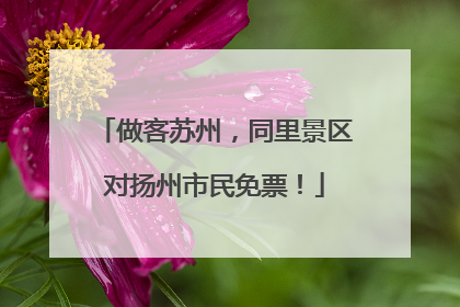 做客苏州，同里景区对扬州市民免票！
