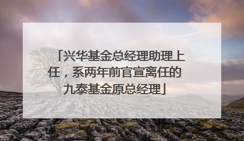 兴华基金总经理助理上任，系两年前官宣离任的九泰基金原总经理