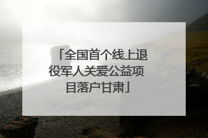 全国首个线上退役军人关爱公益项目落户甘肃