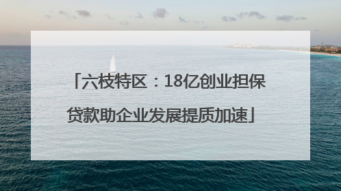 六枝特区：18亿创业担保贷款助企业发展提质加速