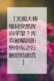 关税大棒缘何突然挥向苹果？库克被曝因拒绝中东之行触怒特朗普