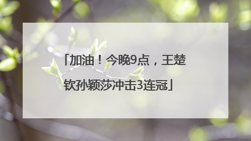 加油！今晚9点，王楚钦孙颖莎冲击3连冠