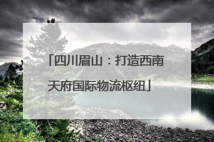 四川眉山：打造西南天府国际物流枢纽