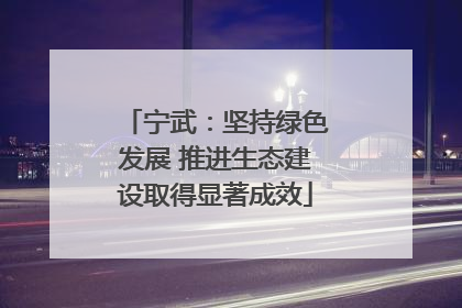 宁武：坚持绿色发展 推进生态建设取得显著成效