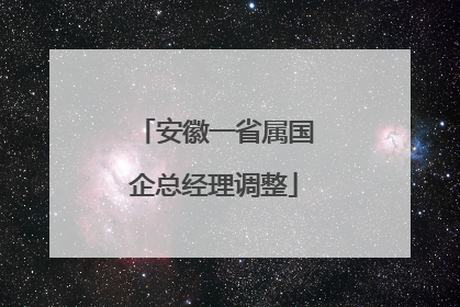 安徽一省属国企总经理调整